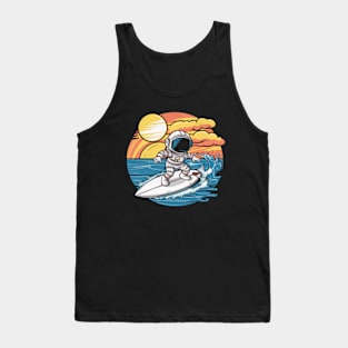 Astronaut surfing Tank Top